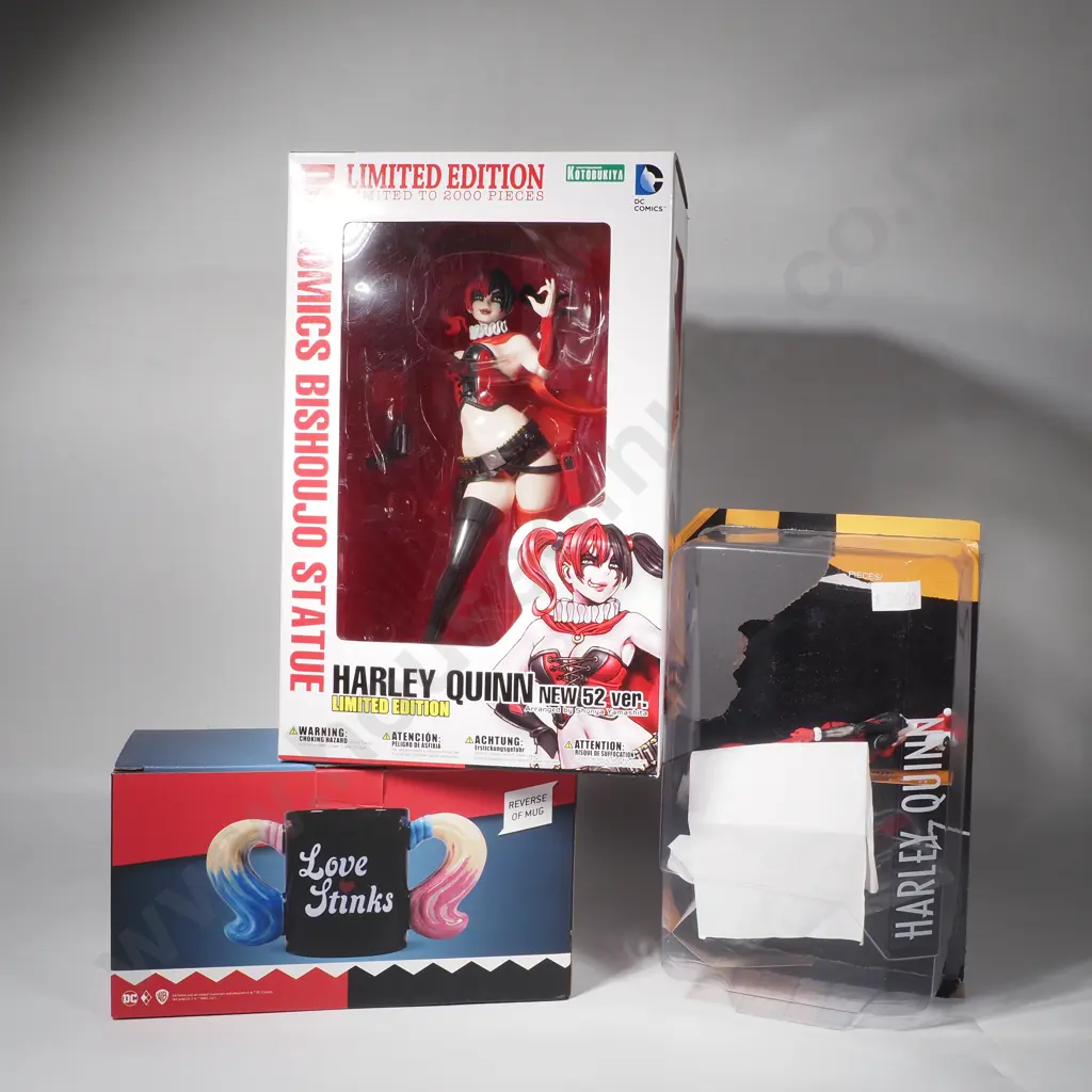 Two Harley Quinn Figurines & Harley Quinn Mug Image 1++