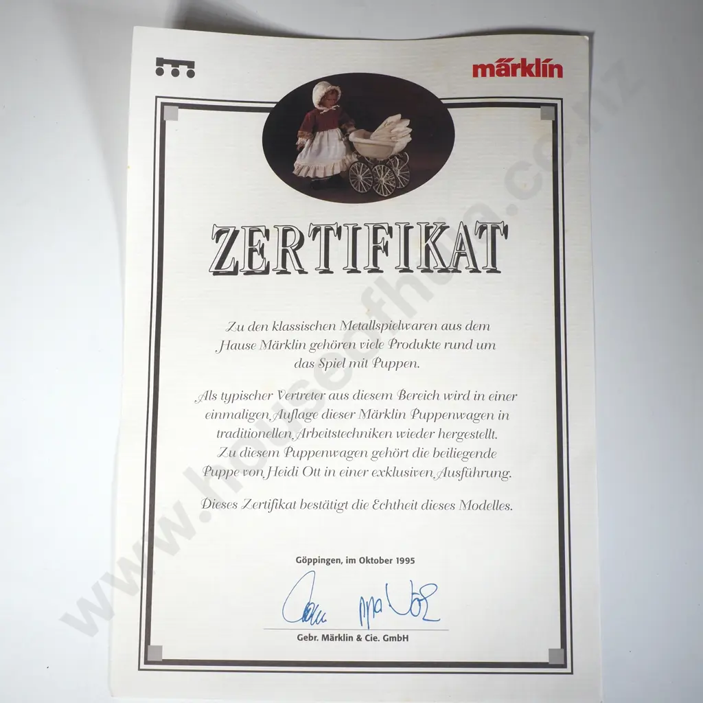 Scarce 1995 Märklin 1611 Heidi Ott Doll & Carriage Set Image 1++