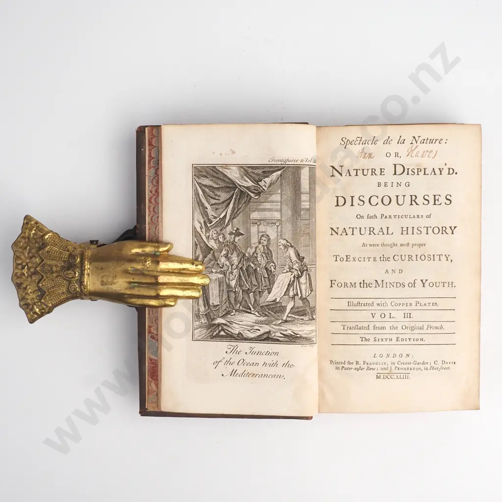Spectacle de la Nature, Sixth Edition, R. Franklin, Covent Garden, 1743 Image 1++