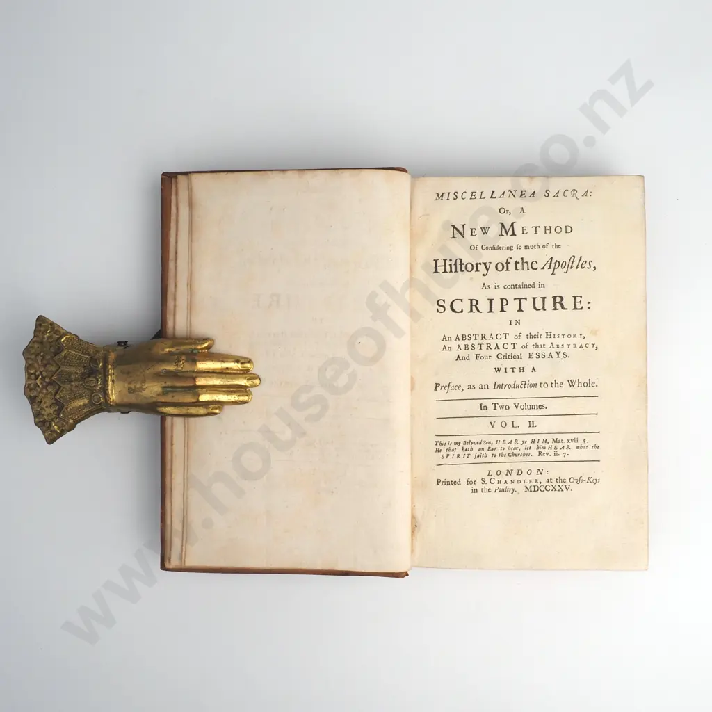 Barrington, John - Miscellanea Sacra, Vol 2, S.Chandler, London, 1725 Image 1++