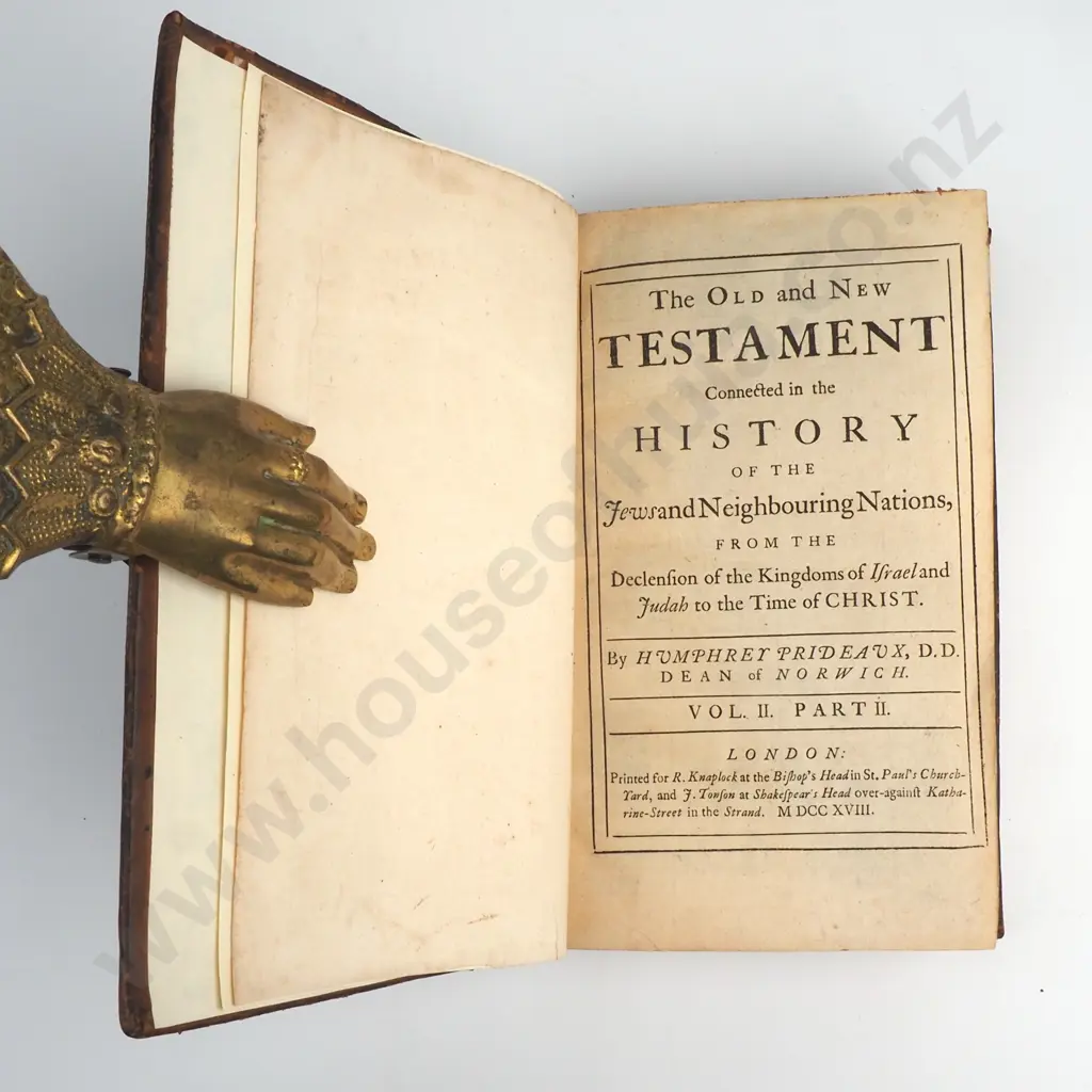 Prideaux, Humphrey - The Old and New Testament Connected, Three Volumes, R. Knaplock and F. Tonfon, London, 1713-1718 Image 1++