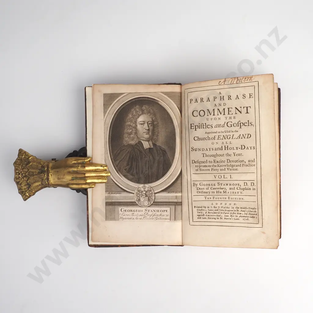 Stanhope George - A Paraphrase and Comment upon the Epistles and Gospels, Three Volumes, W.B / F.R / M.F, London, 1726 Image 1++