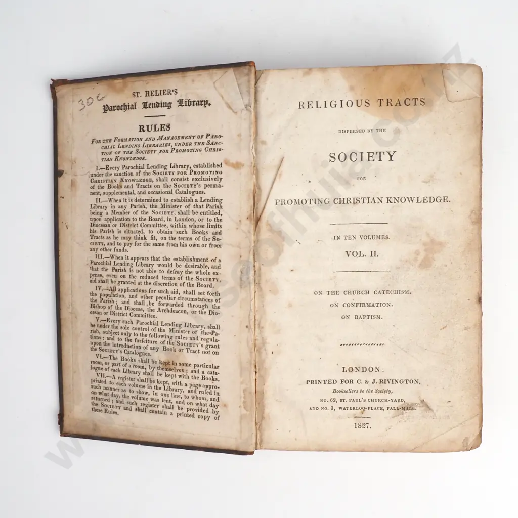 Society for Promoting Christian Knowledge - Religious Tracts, Vol 2, First Edition, F. C. & J. Rivington, London, 1827 Image 1++