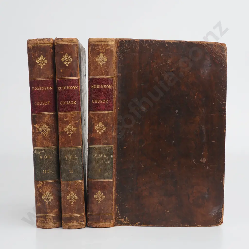 De Foe, Daniel - The Life and Adventures of Robinson Crusoe, vol. 1 , 2 & 3, Logographic Press, London, 1790 Image 1++