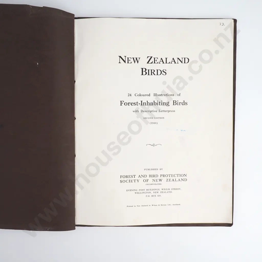 New Zealand Forest Inhabiting Birds, Second Edition, Forest and Bird Protection Society, 1948 Image 1++