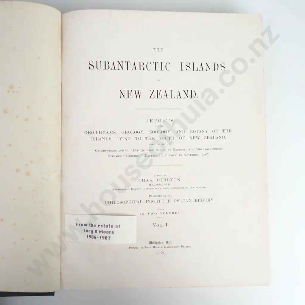 Chilton, Chas (Ed) - The Subantarctic Islands of New Zealand, Philosophical Institute of Canterbury, c1909 Image 1++