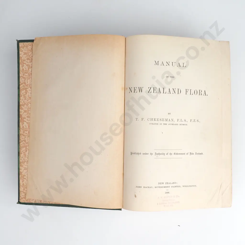 Cheeseman, T.F. - Manual of the New Zealand Flora, Authority of the Government of New Zealand, 1906 Image 1++