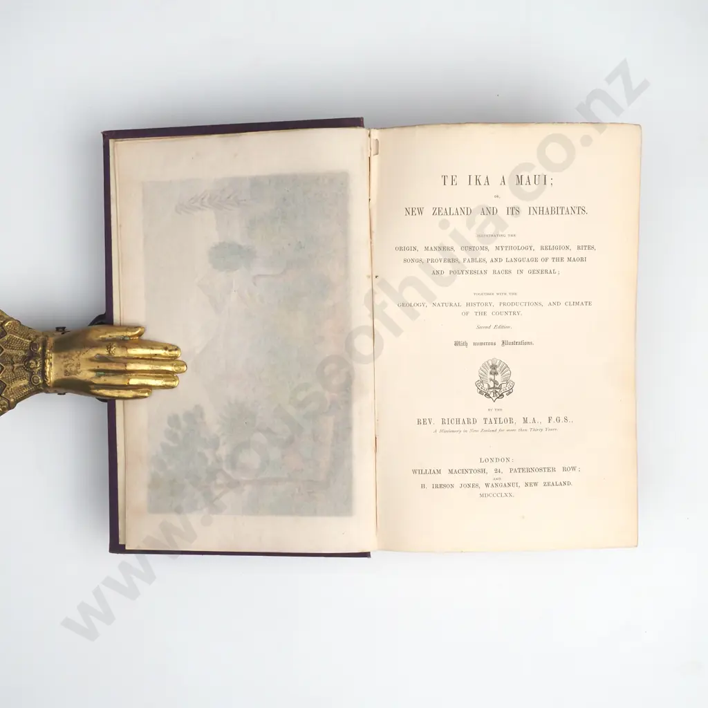 Taylor, Richard - Te Ika A Maui; or New Zealand And Its Inhabitants, Second Edition, William Macintosh, London, 1870 Image 1++