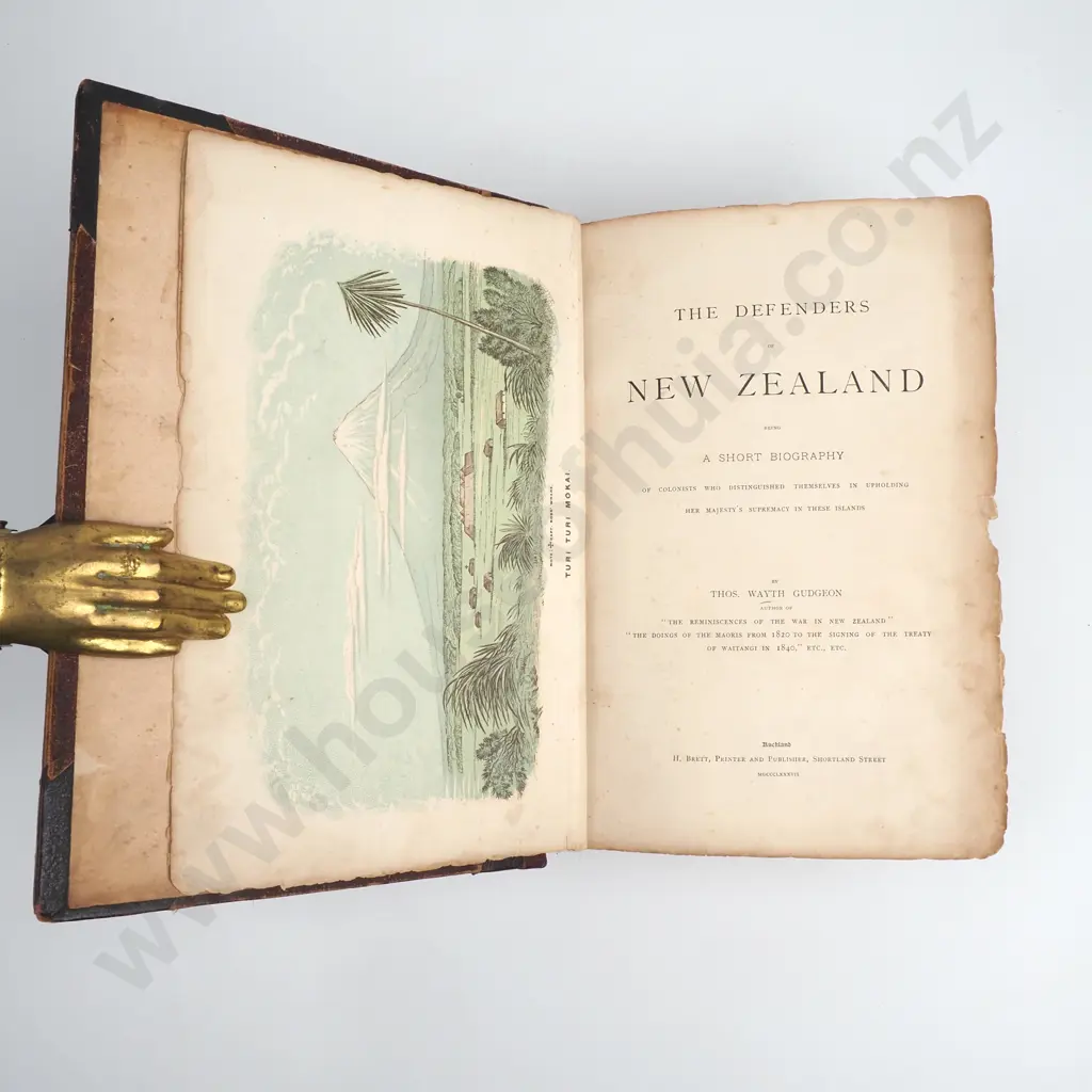 Gudgeon, Thomas Wayth - Defenders of New Zealand And Maori History Of The War, H Brett, Auckland, 1887 Image 1++