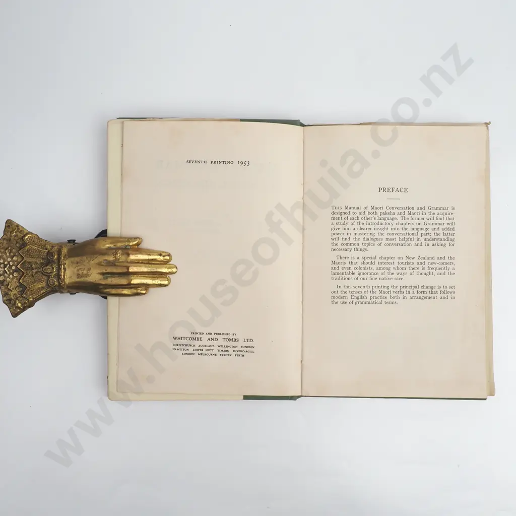 Ngata, Apirana, Hon. Sir - Maori Grammar and Conversation, 7th Edition, Whitcombe & Tombs Ltd, 1953 Image 1++