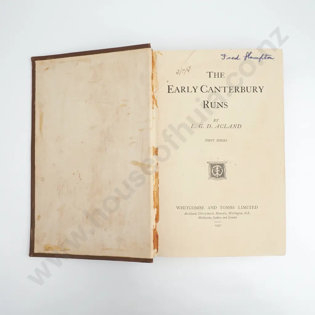 Acland, L. G. D.; The Early Canterbury Runs Image 1++