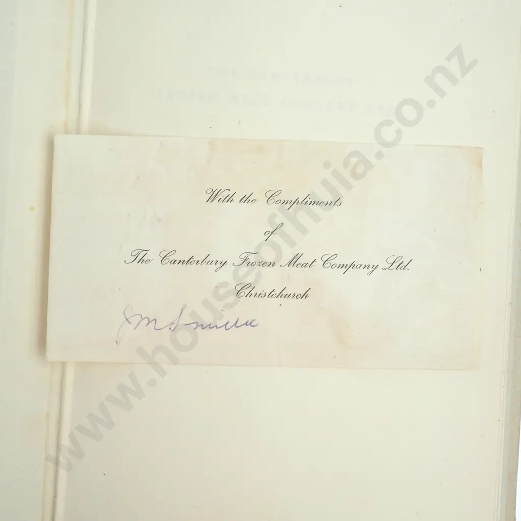 G.R. MacDonald, ' A History of the Canterbury Frozen Meat Company Limited 1882-1957' Image 1++