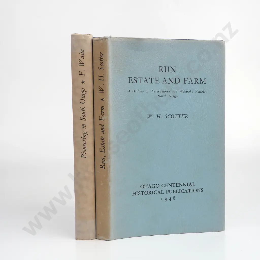 Two Books -Waite F Hon  'Pioneering in South Otago', Otago Centennial Historical Publications (1948, First Edition) Image 1++