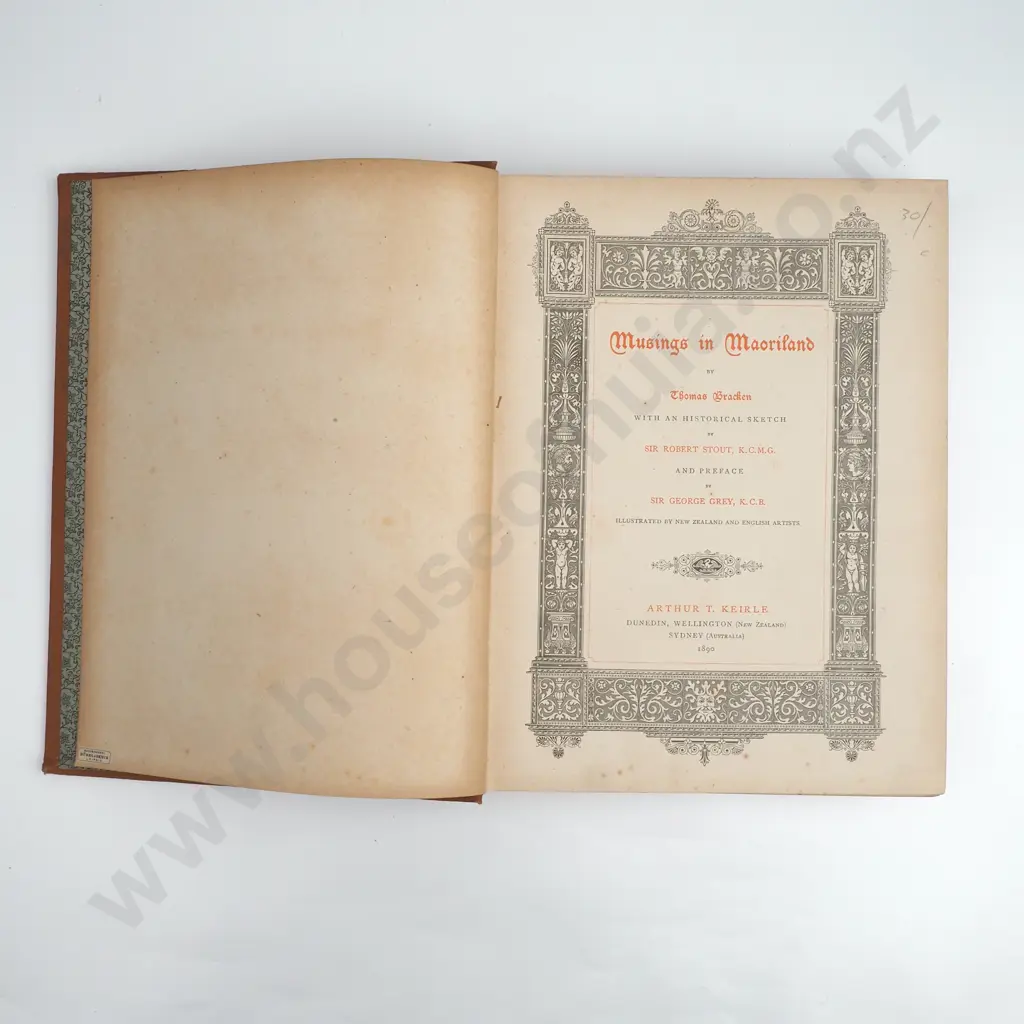 Thomas Bracken  'Musings in Maoriland' Image 1++