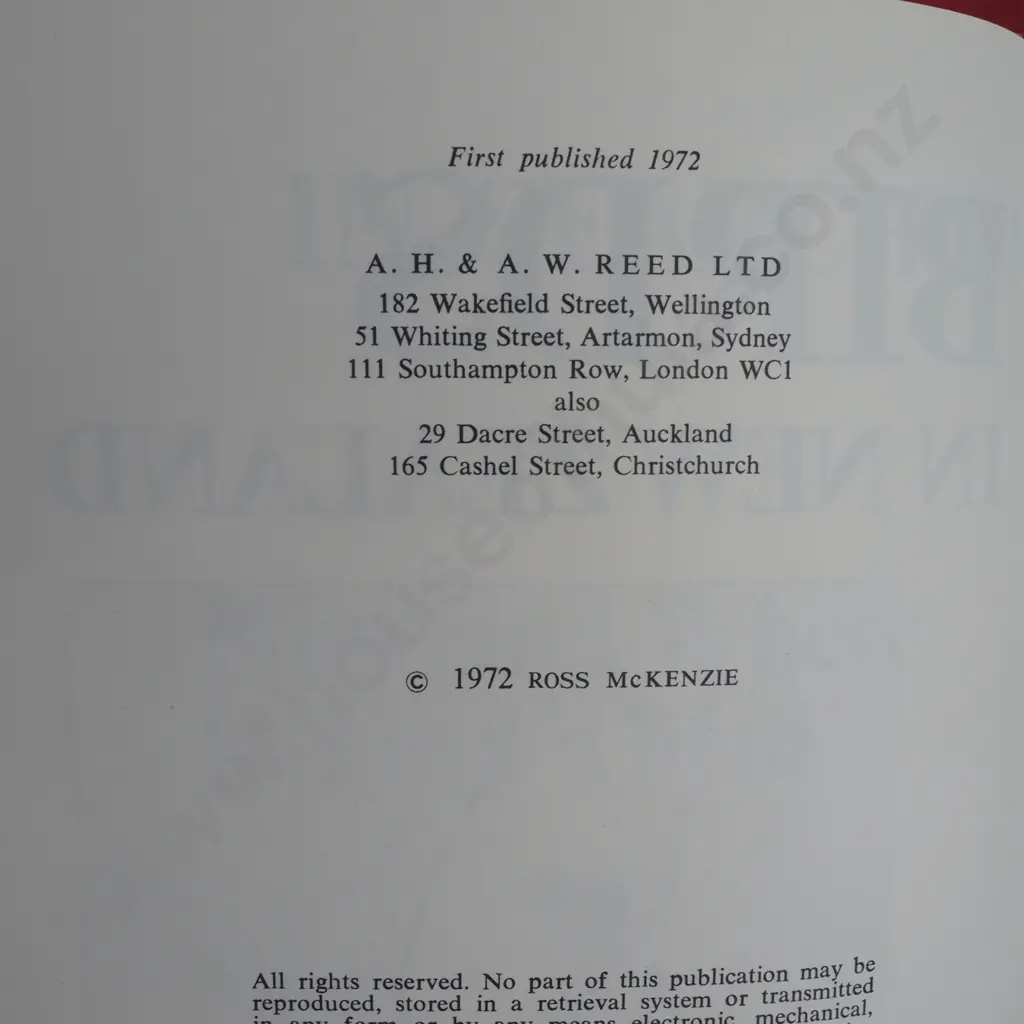 Two Books - Andersen, Johannes C,  New Zealand Song Birds,  Whitcombe & Tombs, 1926. 215p Red Cloth Binding Image 1++