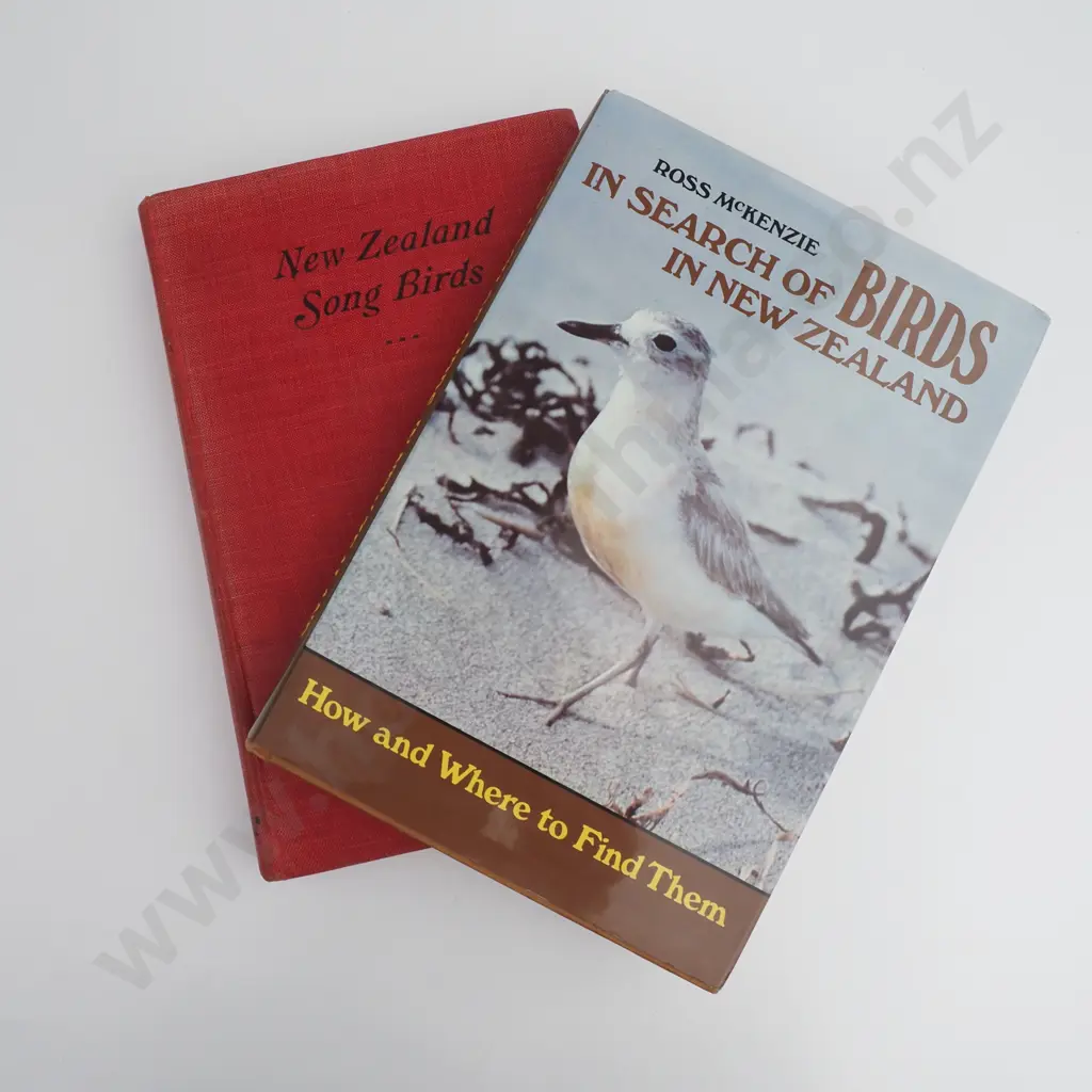 Two Books - Andersen, Johannes C,  New Zealand Song Birds,  Whitcombe & Tombs, 1926. 215p Red Cloth Binding Image 1++