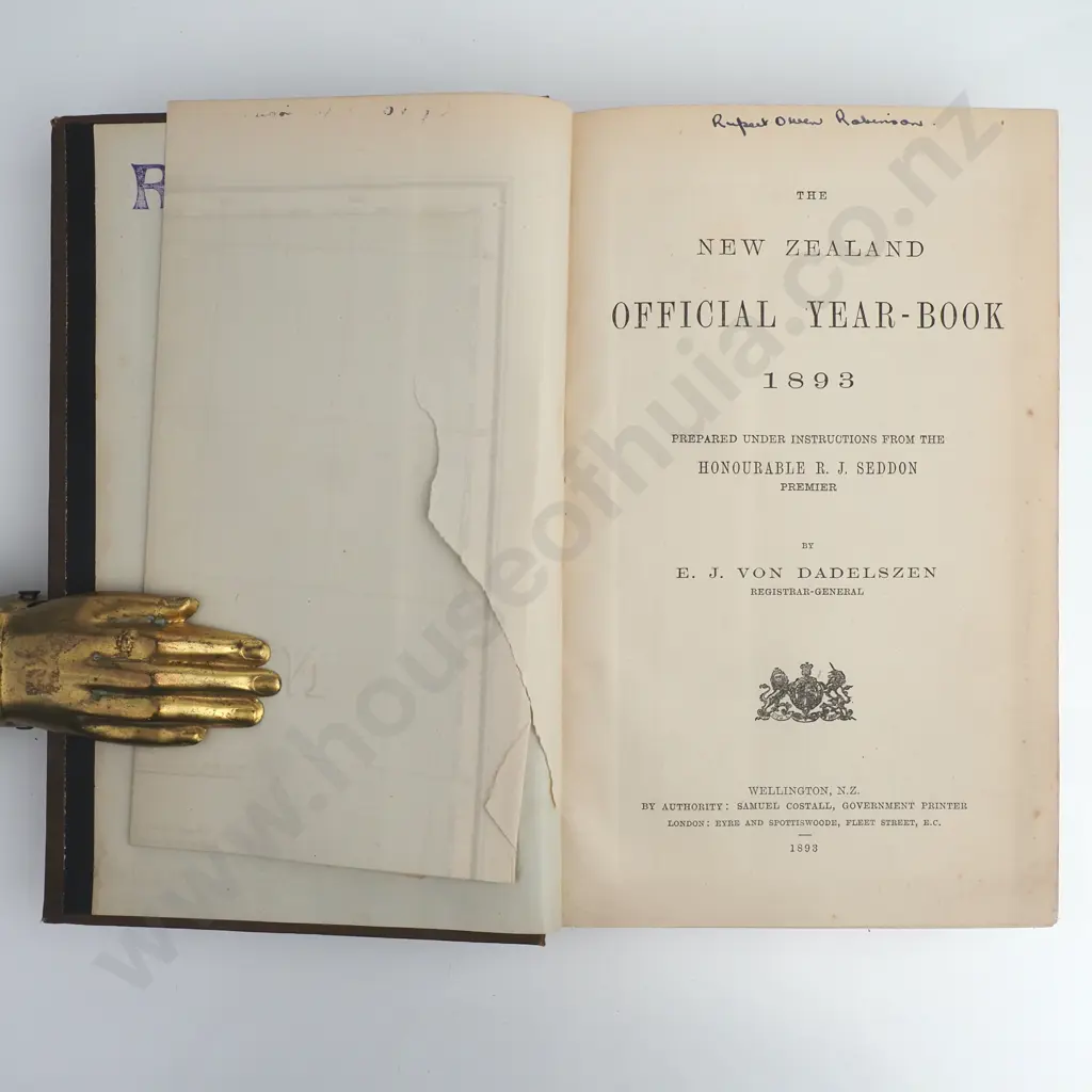 The New Zealand Official Year Book1893, Published by Government Printer (Samuel Costall, Wellington) Image 1++