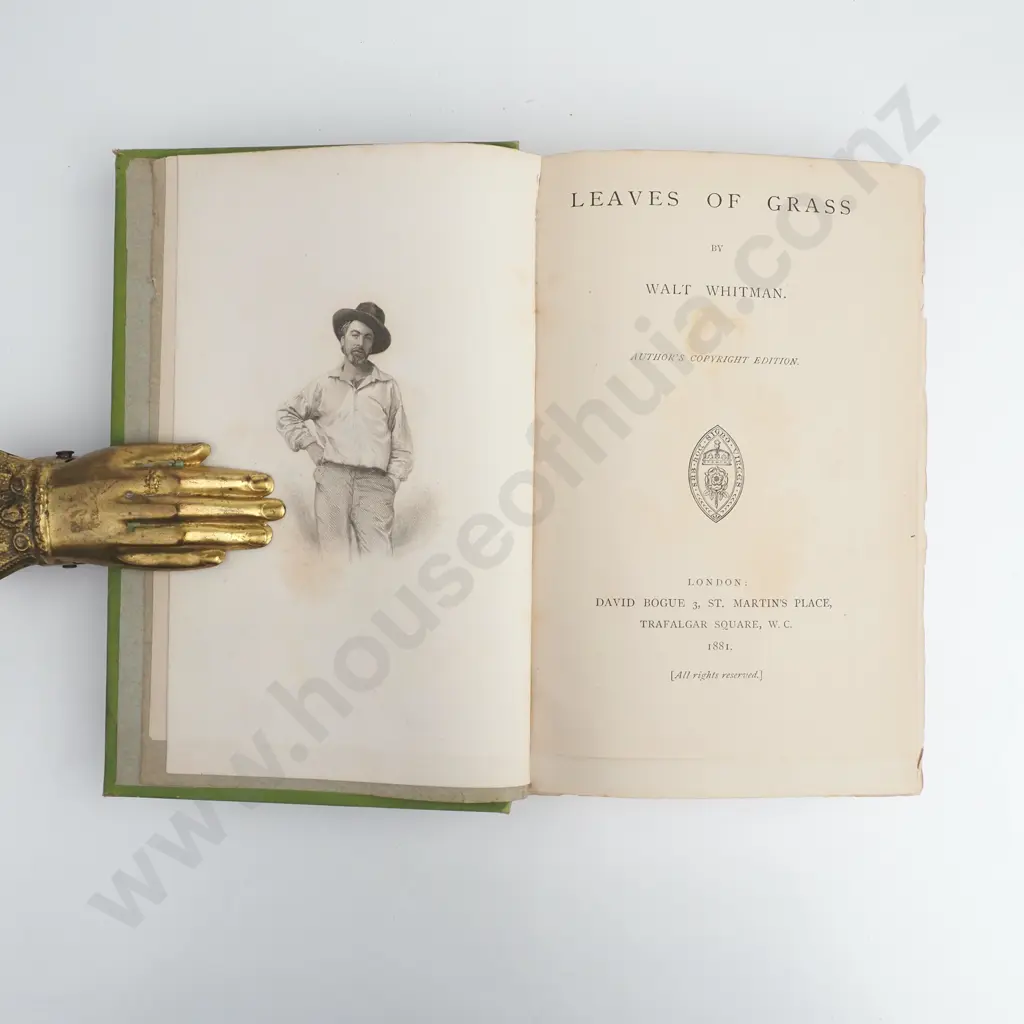 Whitman, Walt - Leaves of Grass, Author's Copyright Edition, London, David Bogue 1881 & Specimen Days & Collect, 1882 Image 1++