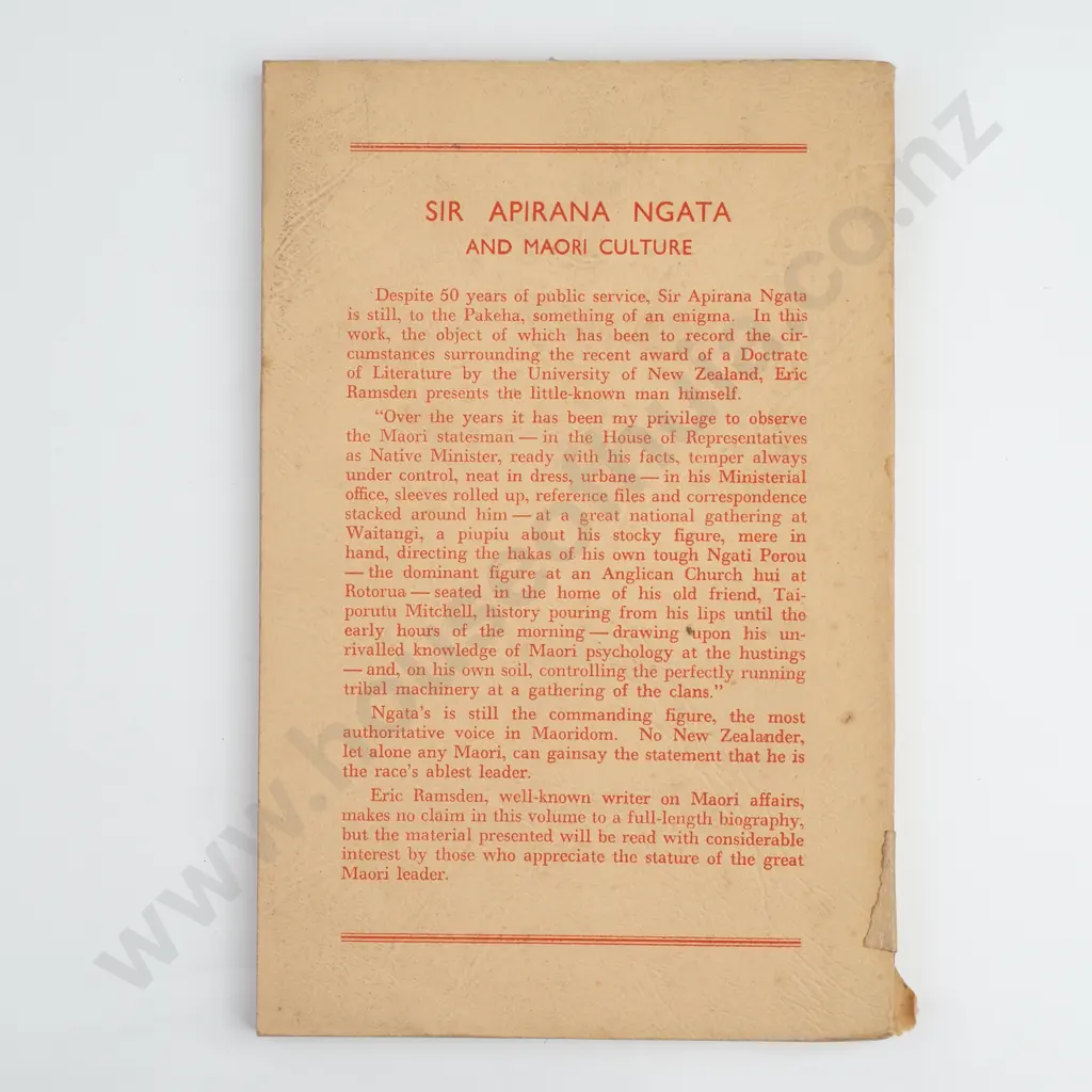 Eric Ramsden - 'Sir Apirana Ngata & Maori Culture' Image 1++