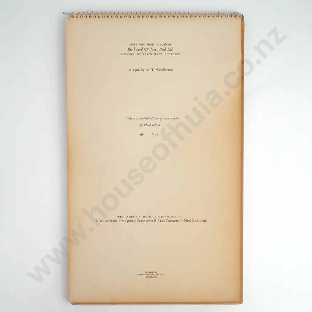 Woollaston, M. T. - Erua, Blackwood & Janet Paul Ltd, LE 716/1000, 1966 Image 1++