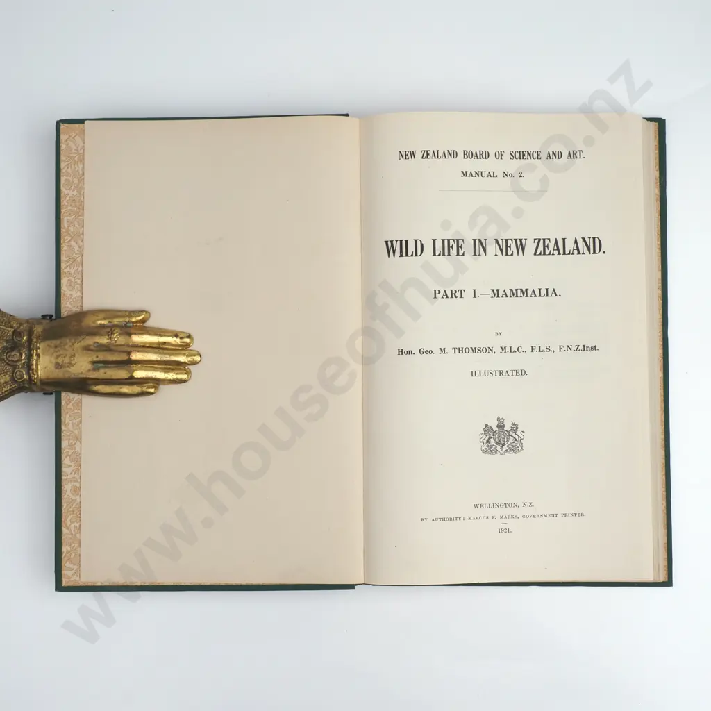 Thompson M, Wild Life in New Zealand, Government Printer, 1921 Image 1++