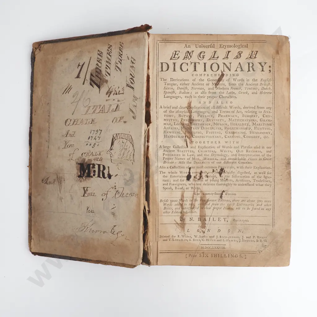 Bailey's Universal Etymological Dictionary - Published 1778 Image 1++