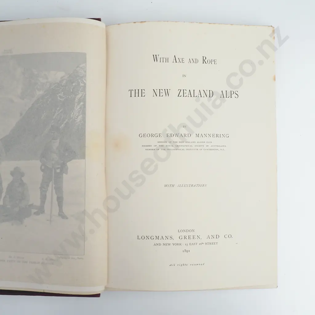 Mannering, George Edward; With Axe & Rope in the New Zealand Alps Image 1++
