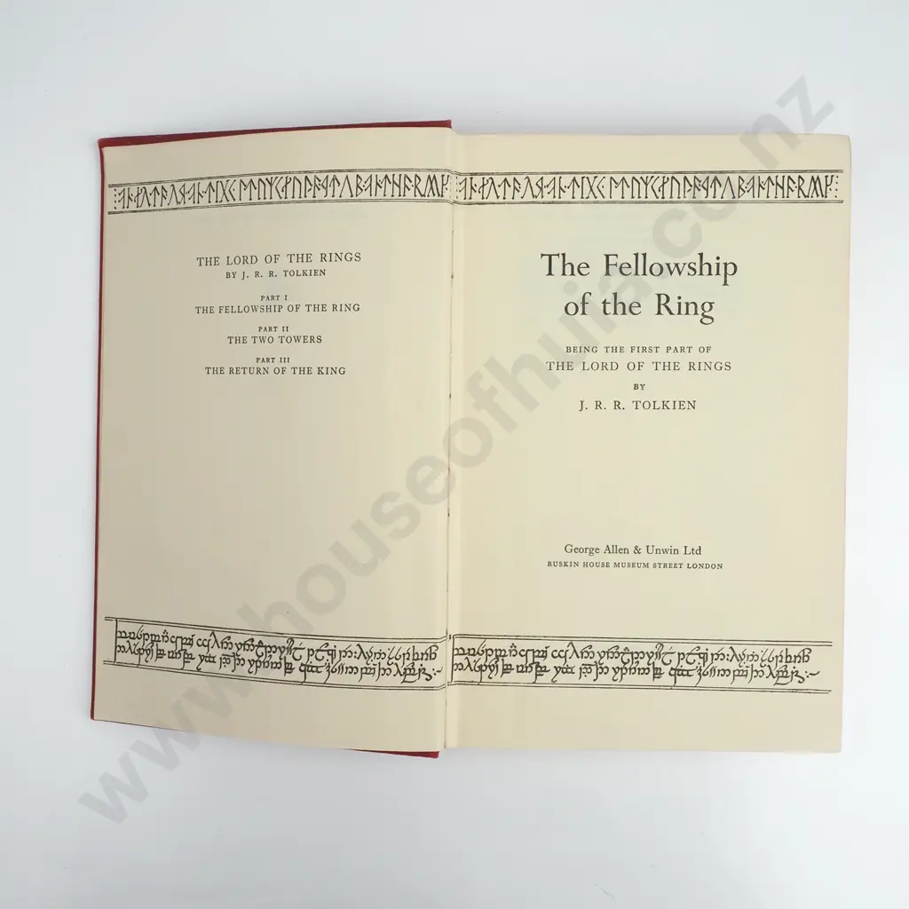 J.R.R Tolkien - 'The Fellowship Of The Ring' George Allen & Unwin, Fifth Impression (1956) Image 1++