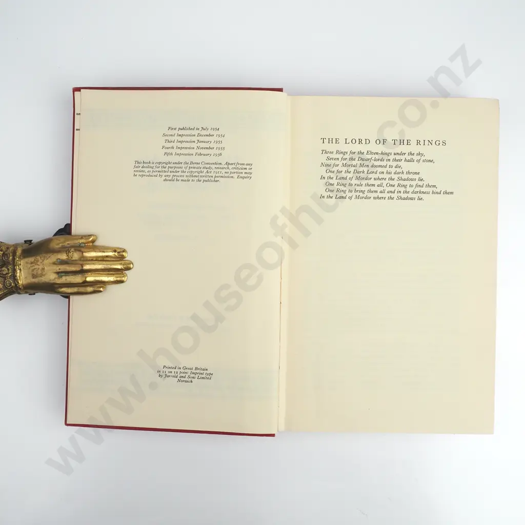 J.R.R Tolkien - 'The Fellowship Of The Ring' George Allen & Unwin, Fifth Impression (1956) Image 1++