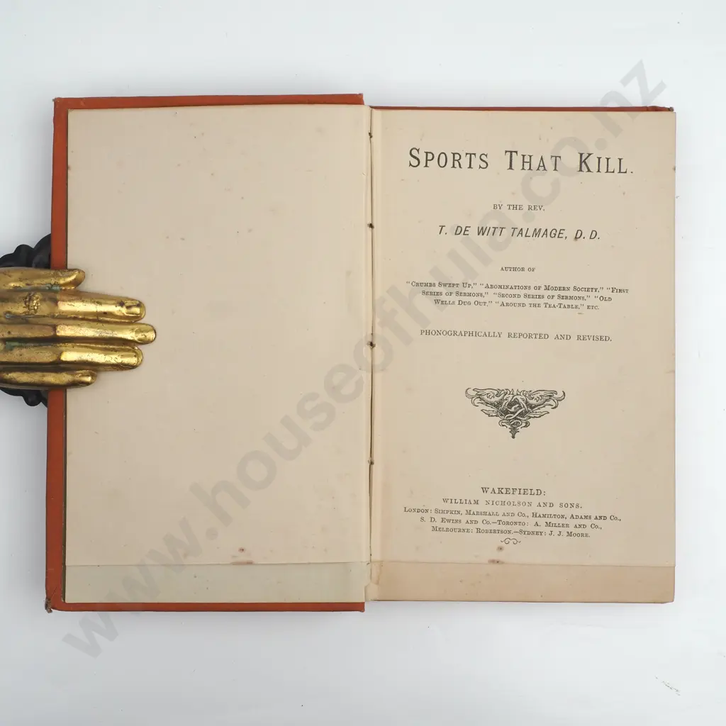 Takmage, Rev. T. De Witt; Sports That Kill Image 1++