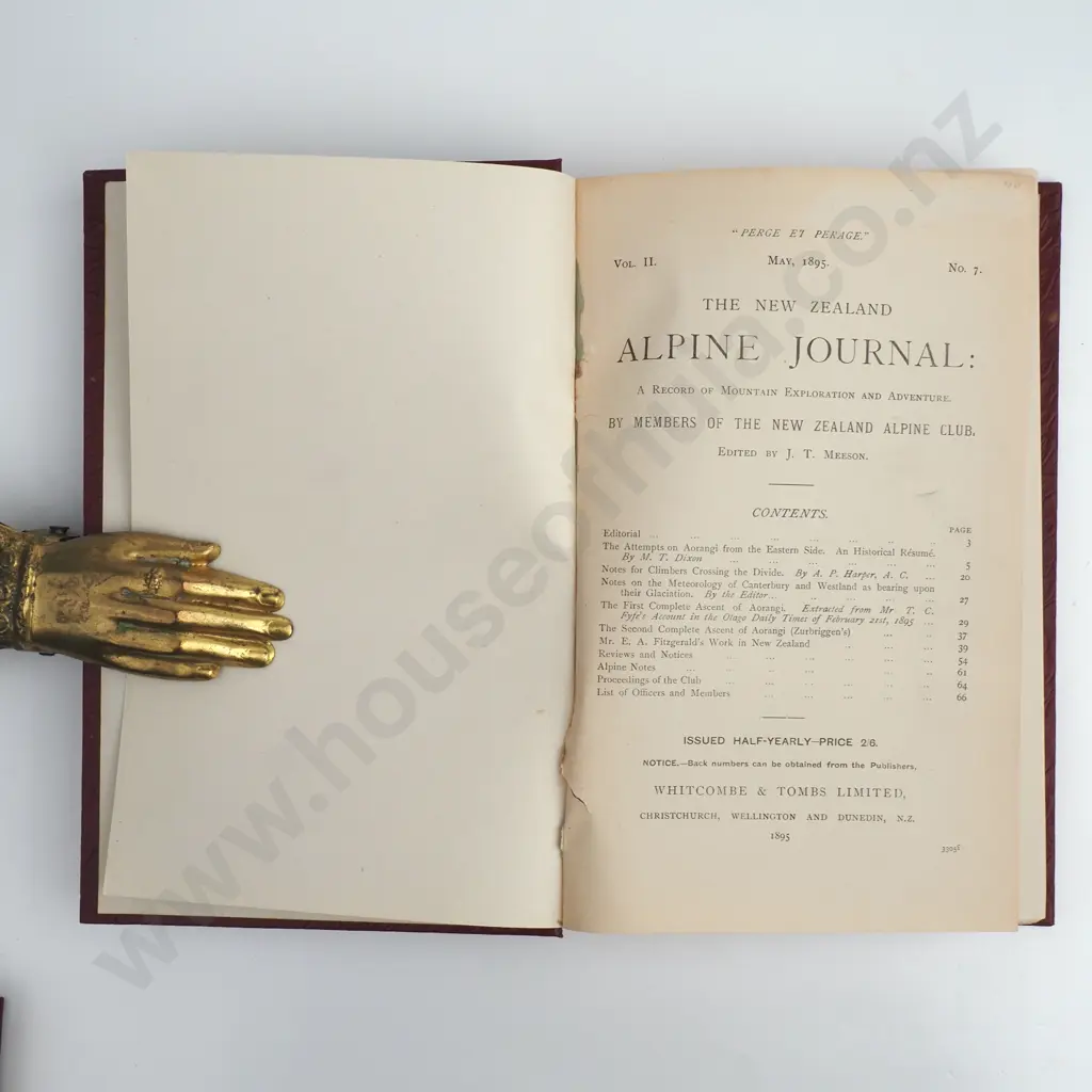 New Zealand Alpine Journals Volume One (1893-1894) & Volume Two - Maps Attached Image 1++