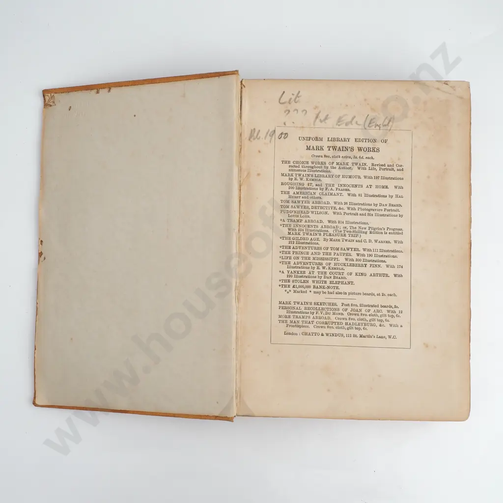 Mark Twain - 'The Man That Corrupted Hadleyburg Etc.' Chatto & Windus, First Edition (1900) Image 1++