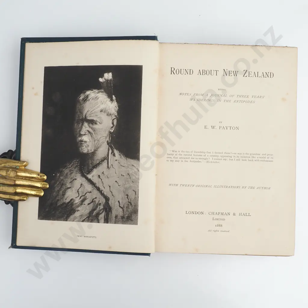 E.W. Payton - 'Round About New Zealand' Chapman & Hall, First Edition (1888) Image 1++