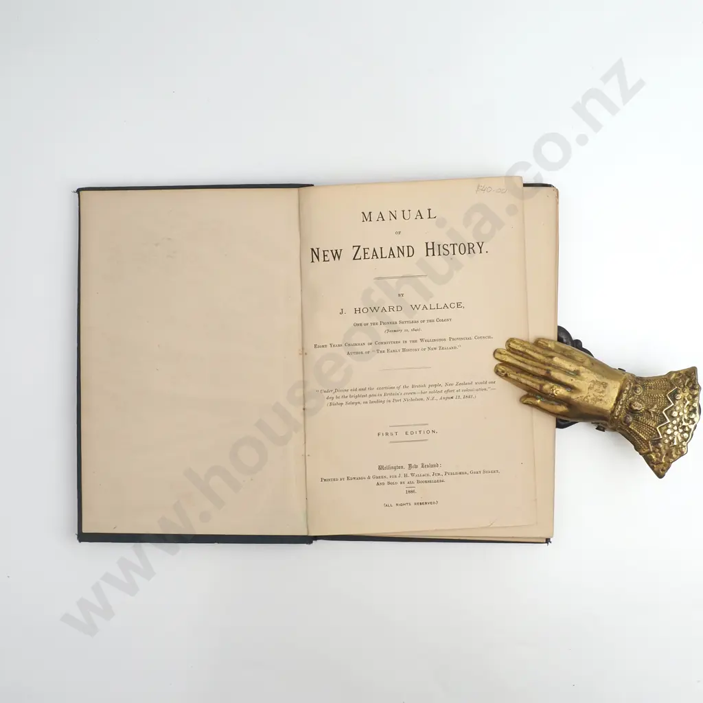 Wallace, J. Howard; Manual of New Zealand History Image 1++