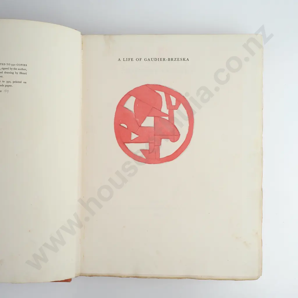 EDE. H.S - A Life of Gauier - Brzeska, William Heinmann Ltd, 1930, Number 159 of 350 Copies Image 1++