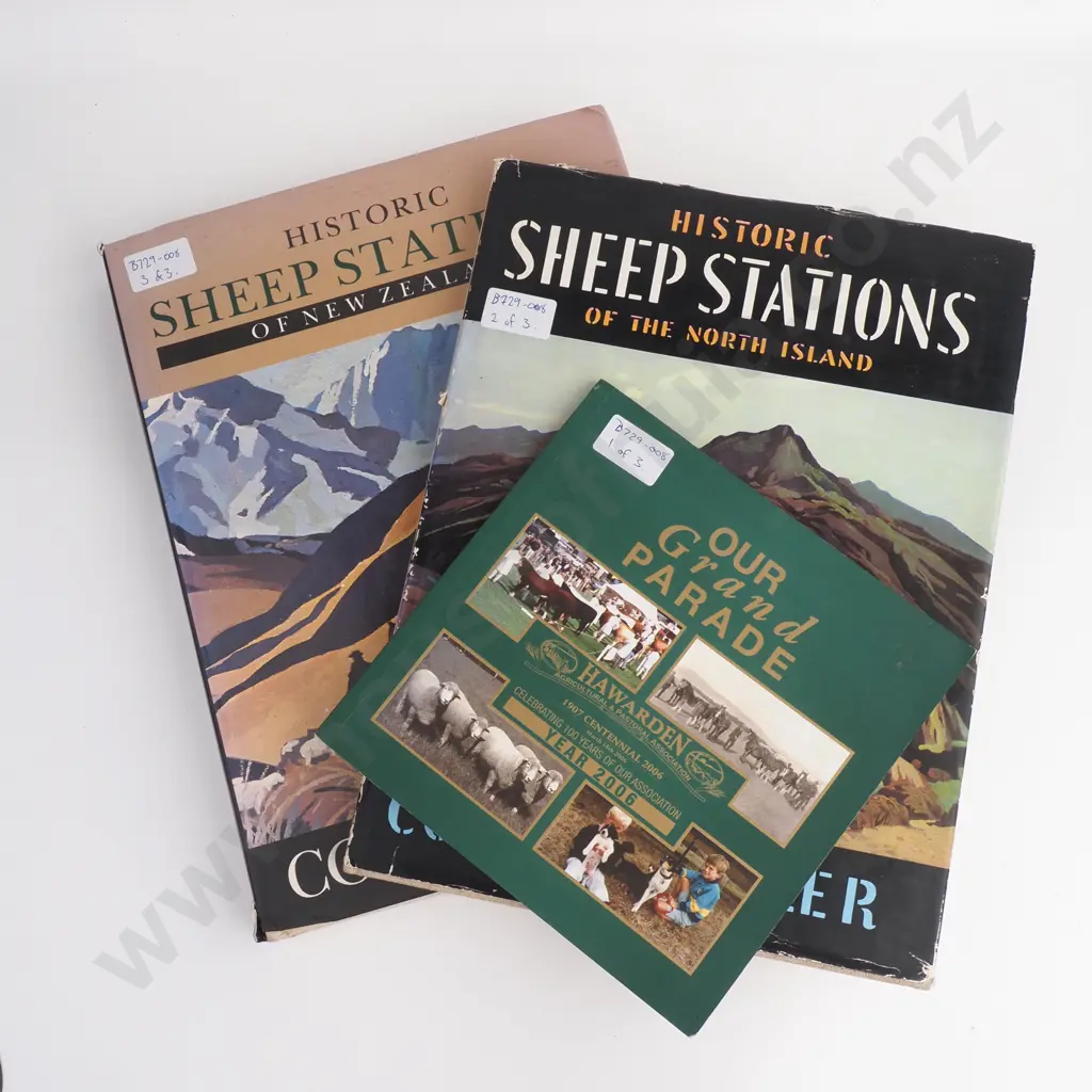 Two Books on Historic Sheep Stations of New Zealand - Both by Colin Wheeler & Agricultural Association Book Image 1++