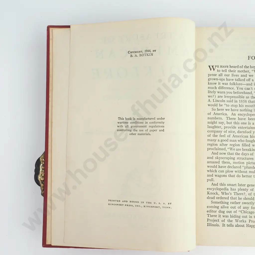Botkin, B. A. (Ed); A Treasury of American Folklore Image 1++