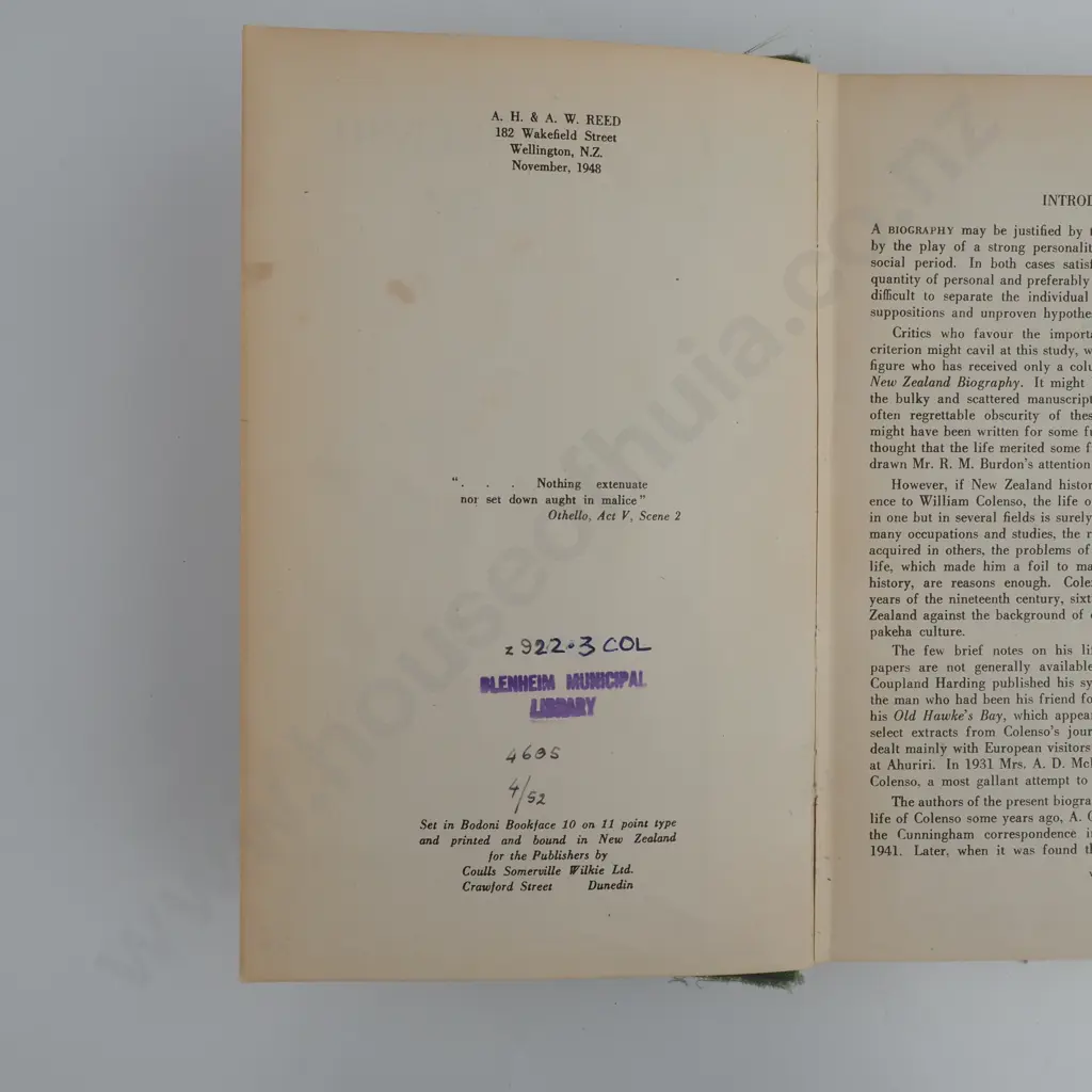 A.G Bagnall and G.C. Petersen - 'William Colenso' Image 1++