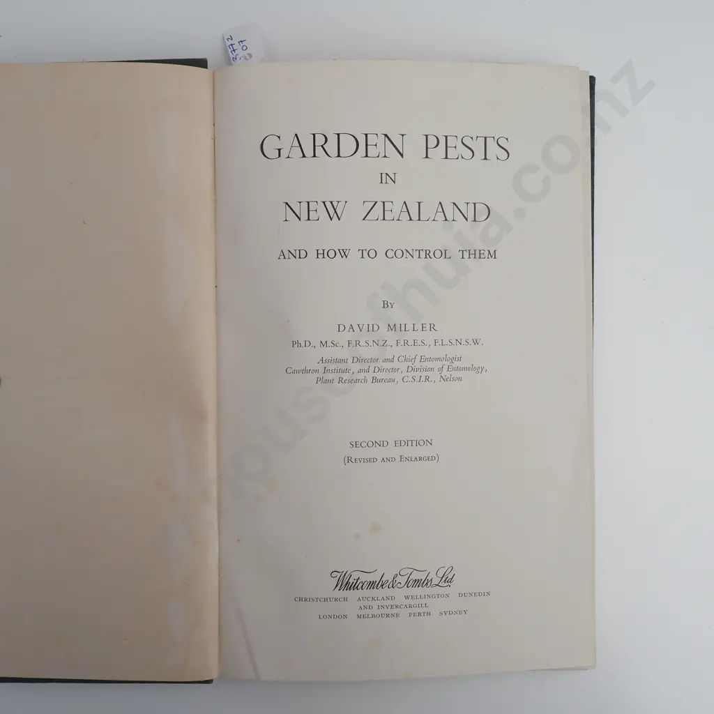 David Miller - 'Garden Pests in New Zealand and How to Control Them' Whitcombe & Tombs Ltd Second Edition (1944?) Image 1++