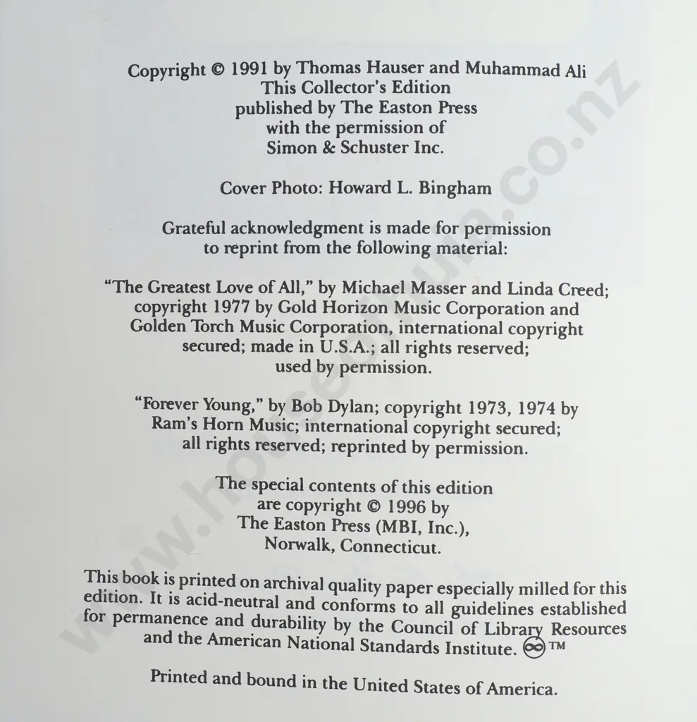 Hauser, Thomas; Muhammad Ali - His Life and Times, Signed CE: 1473/3500 Image 1++