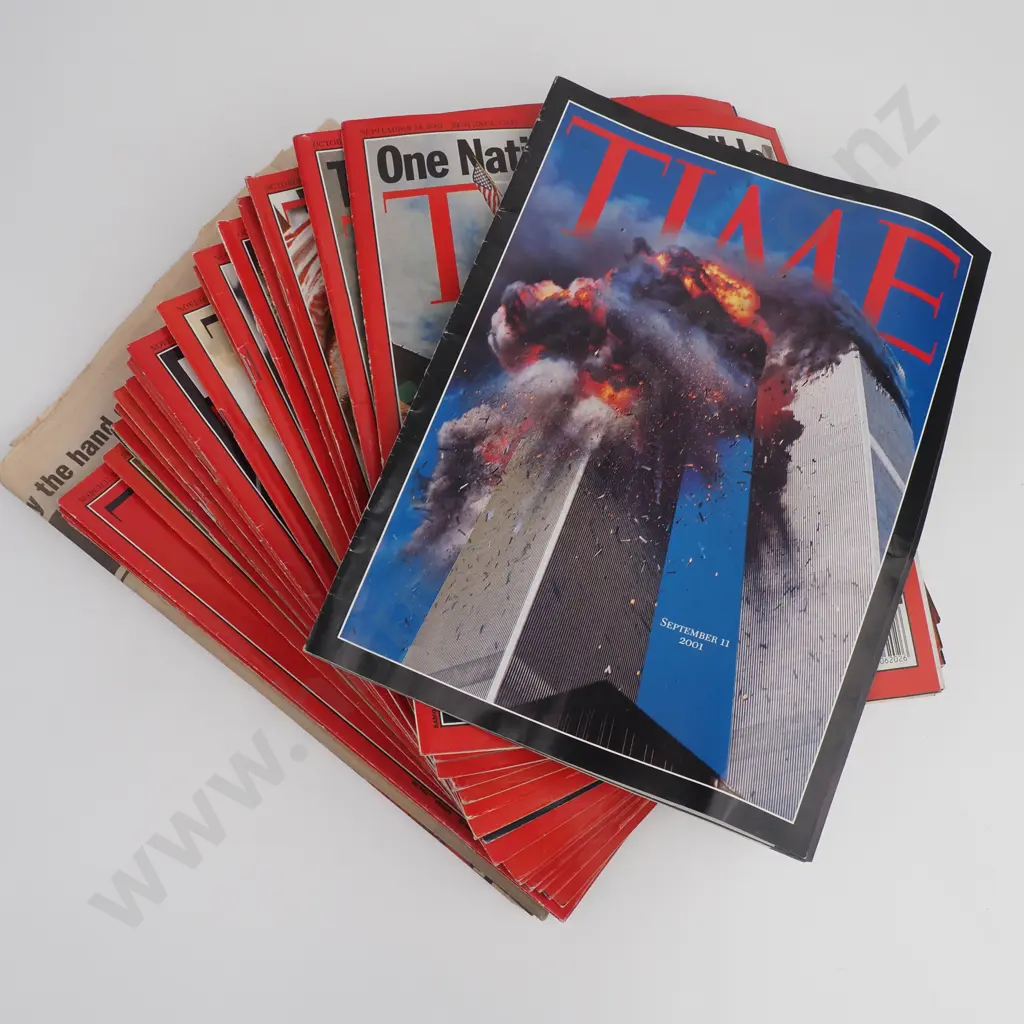 A collection of Magazines with a focus on the events 25 year ago surrounding the Twin Towers in New York, 2001 Image 1++