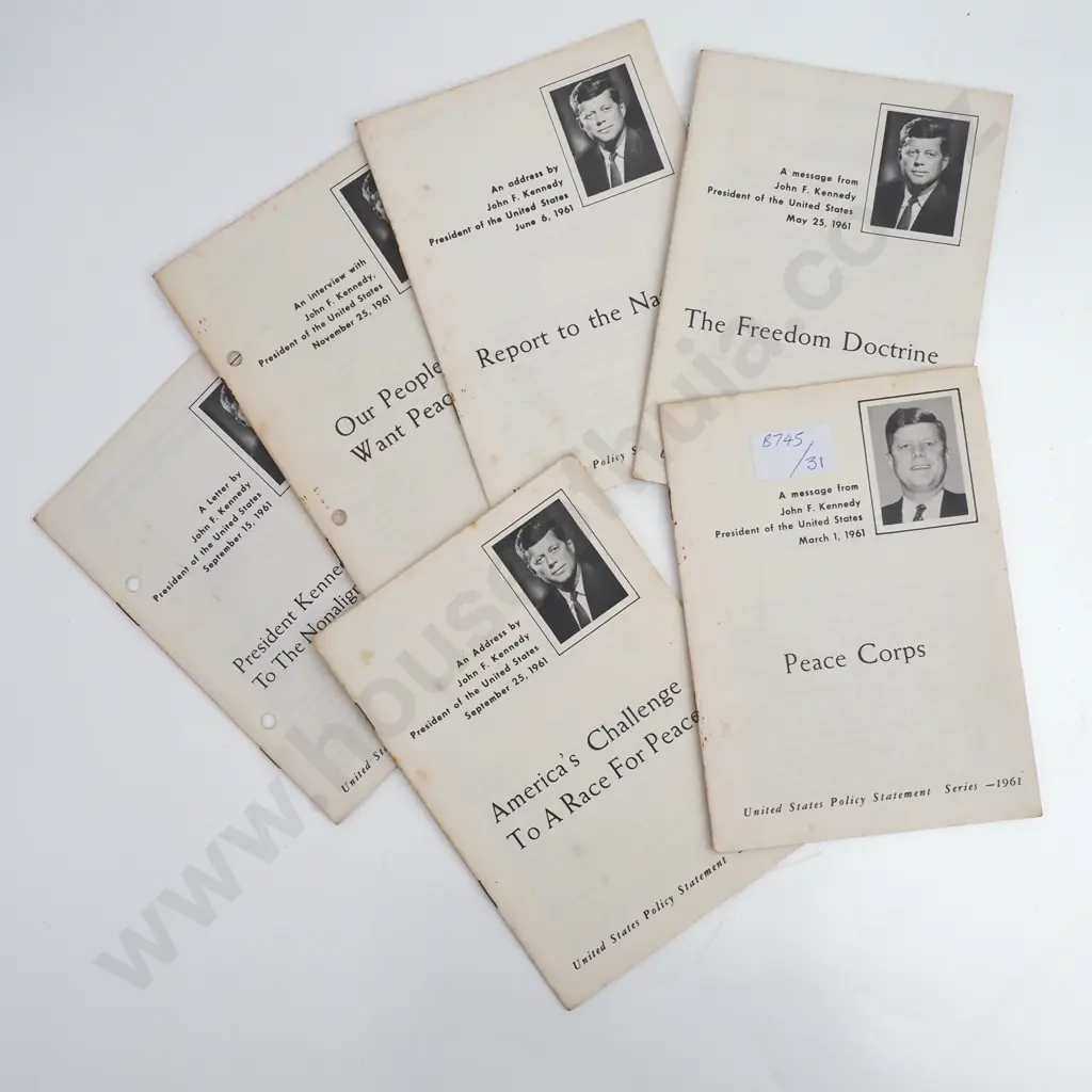 6 x J.F. Kennedy - United States Policy Statement Series Booklets -1961 Image 1++