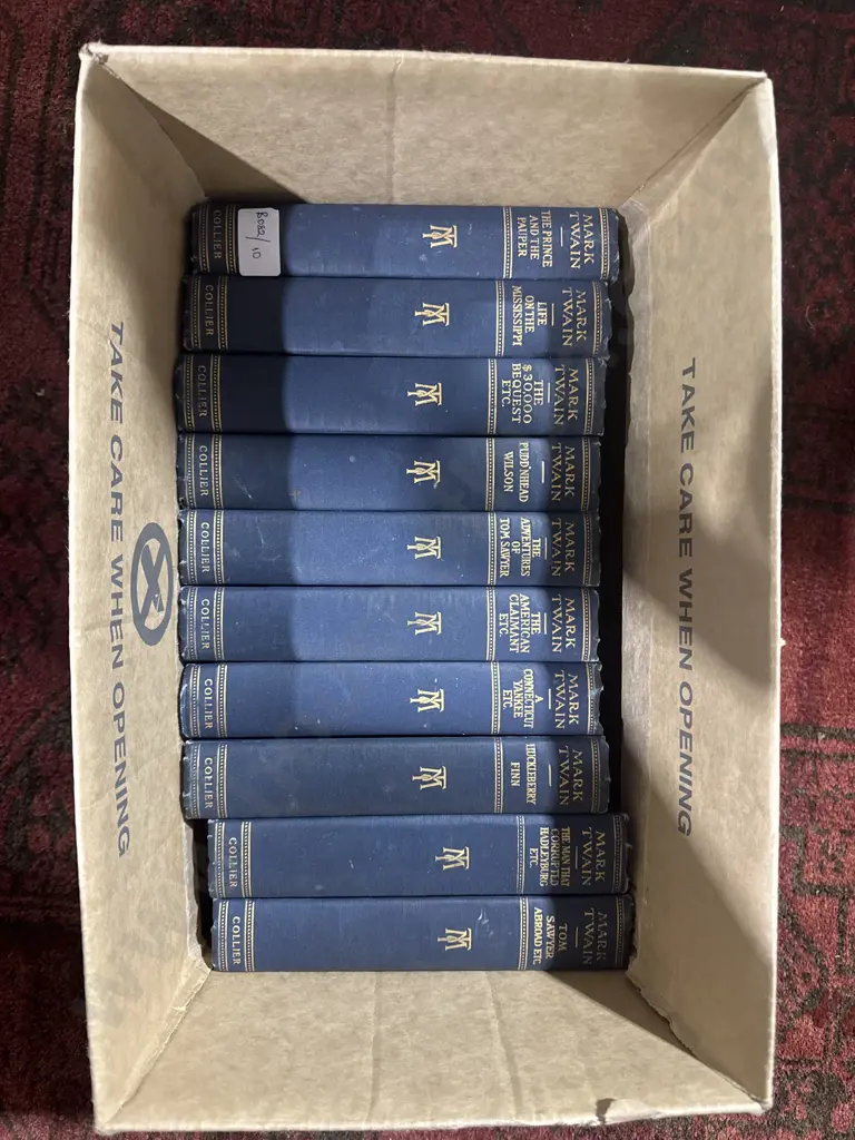 Ten  Volume set Mark Twain /Harper Brothers Editions Printed by P F Collier Image 1++