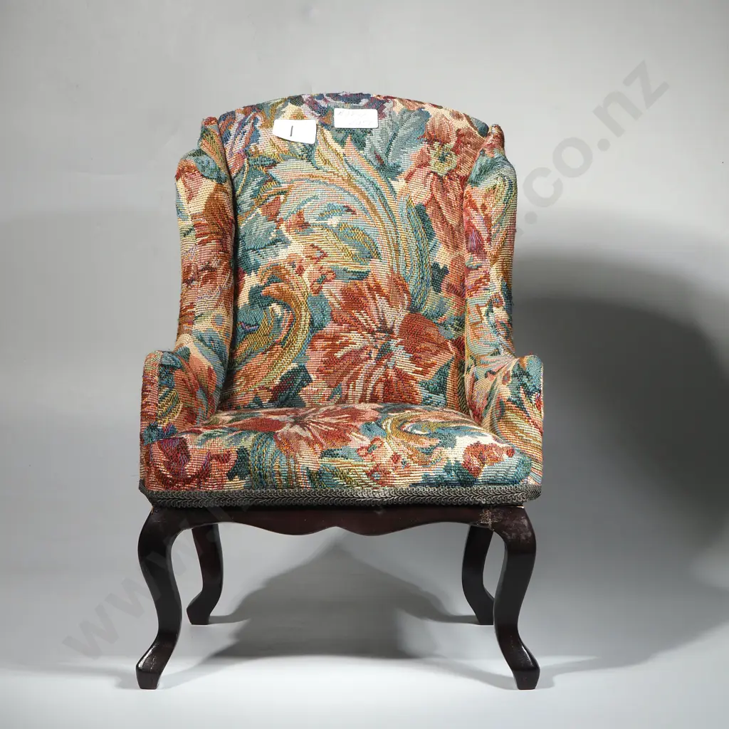 Upholstered Wing-Back Dolls Portage Chair Image 1++
