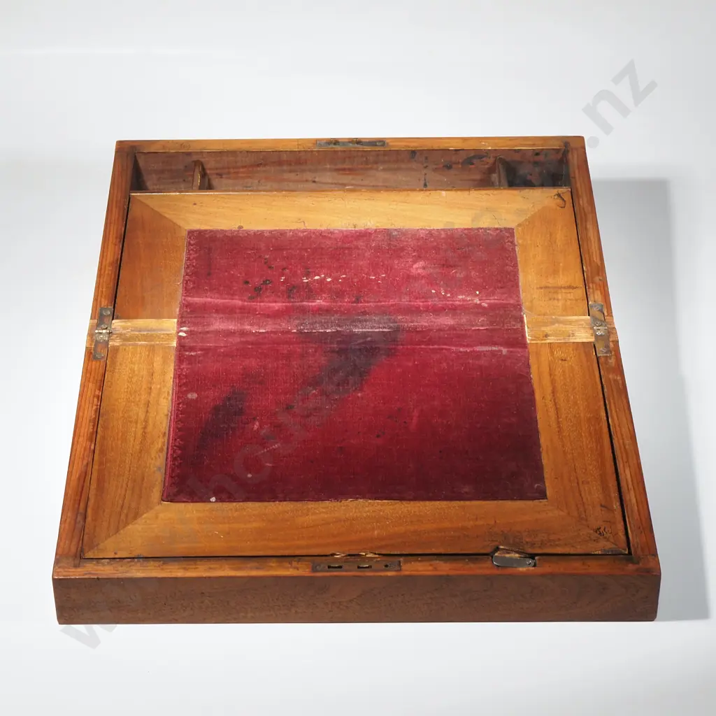 Antique Writing Box W Marquetry Inlay Image 1++
