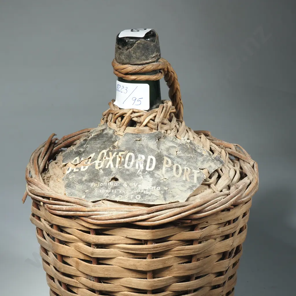 Vintage Wicker encased 'Old Oxford Port' Bottle Image 1++