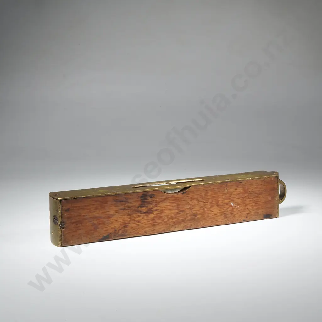 Vintage Brass & Hardwood Spirit Level Image 1++