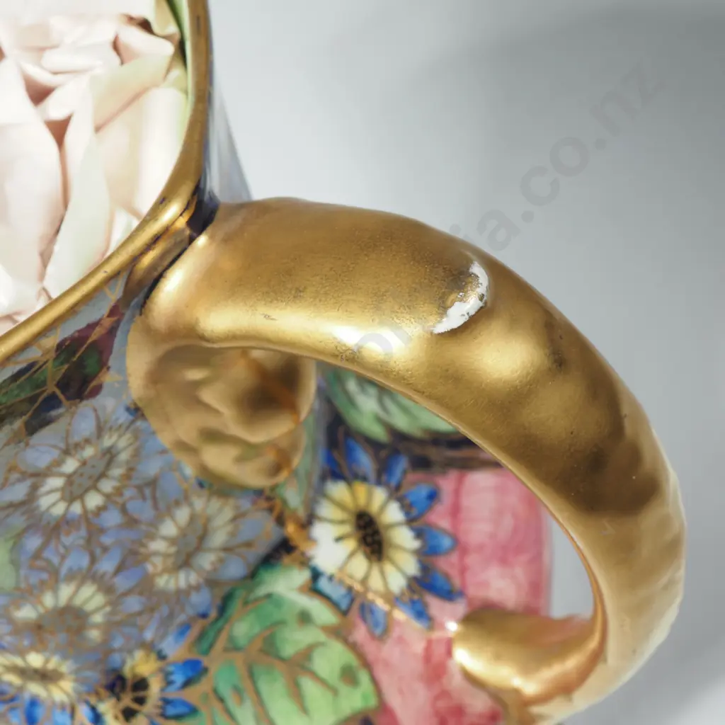 Hexagonal Maling Lustre Jug in the 'Daisy' Pattern Image 1++