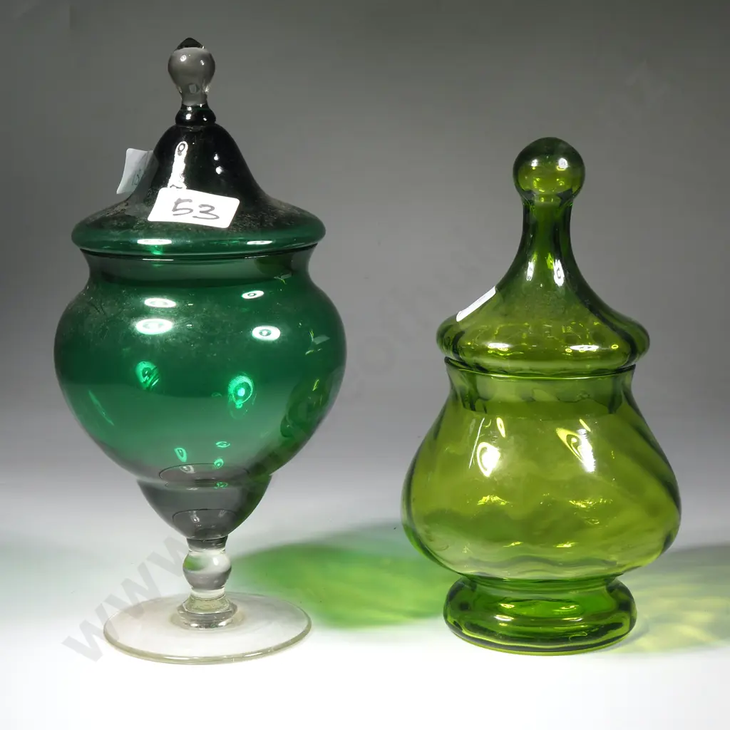 Vintage Italian Glass Jars x 2 Image 1++