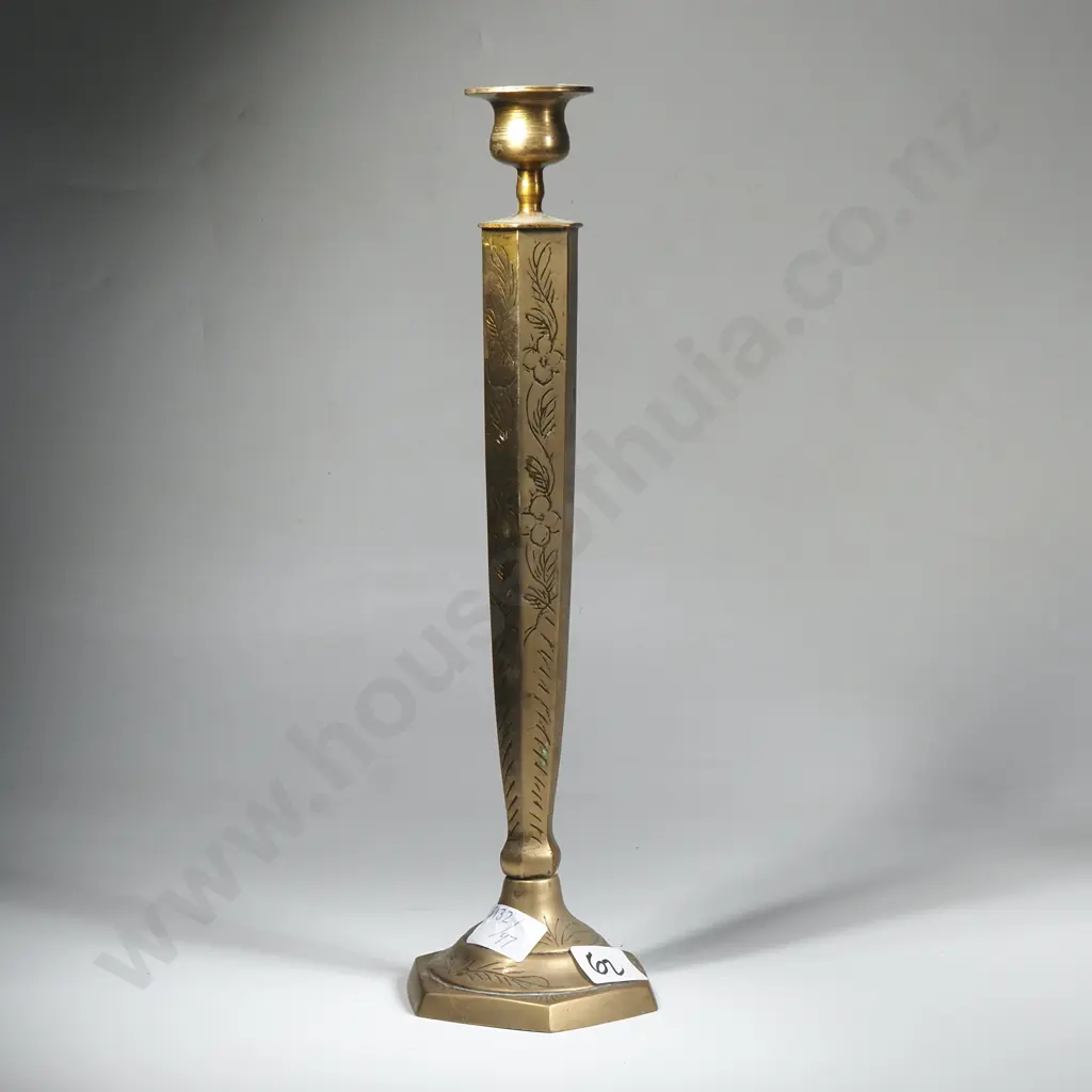 Vintage Chinese Brass Candlestick Image 1++